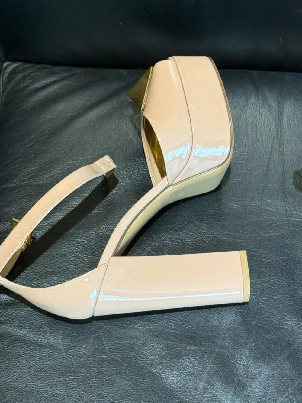 Valentino Garavani Maxi Stud Platform open toe heels US 6.5
